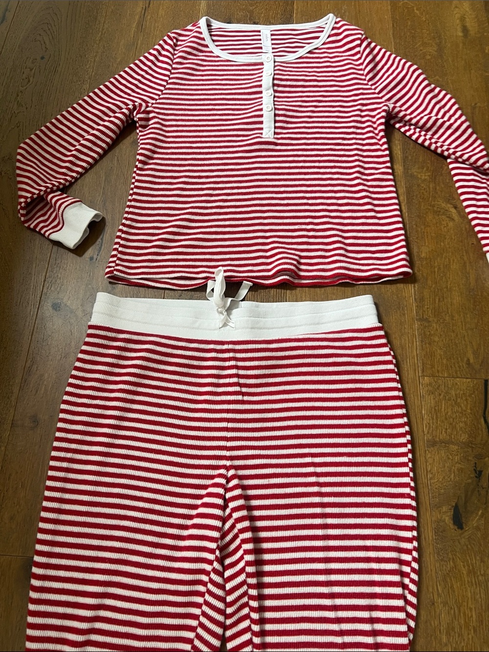 Auden Red & White Striped Women's Two-Piece Pajama Set Size L NEW !!!! - Picture 6 of 6